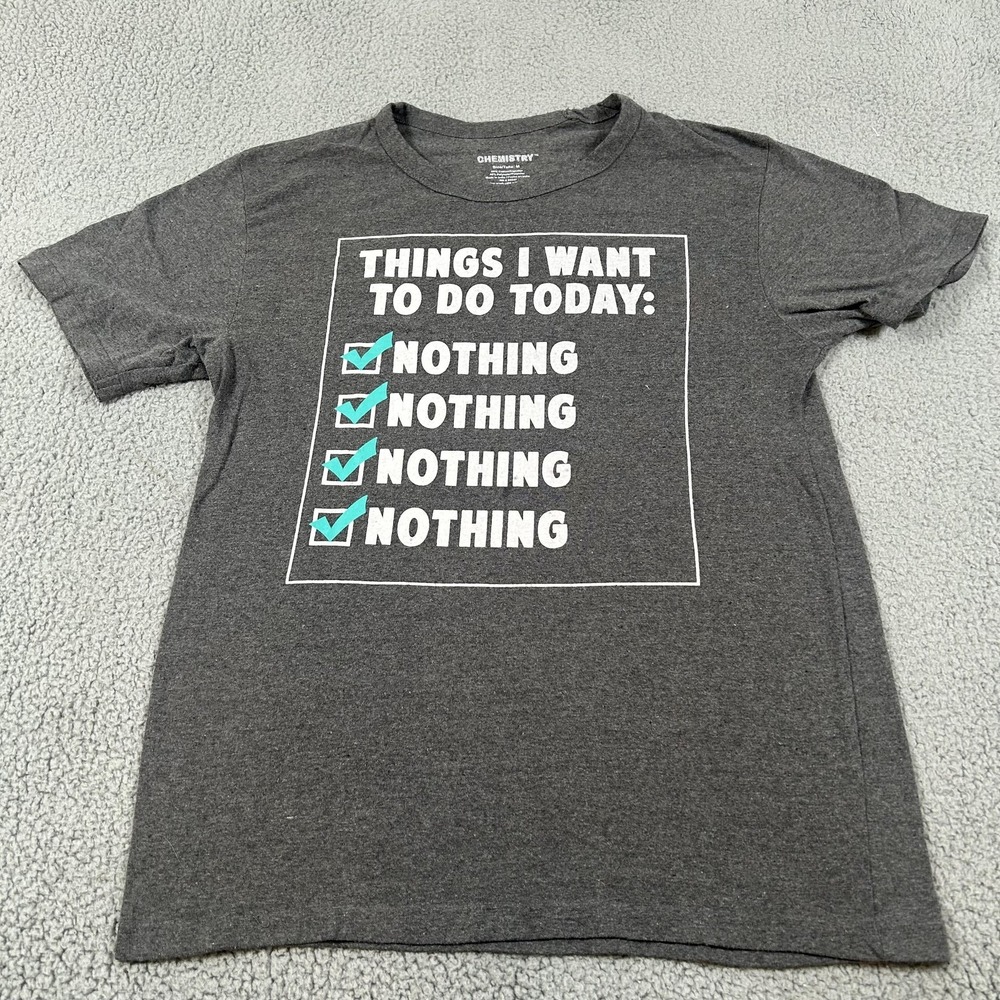 Chemistry Shirt Mens Medium Gray Things I Want To Do Today Funny Tee T-Shirt